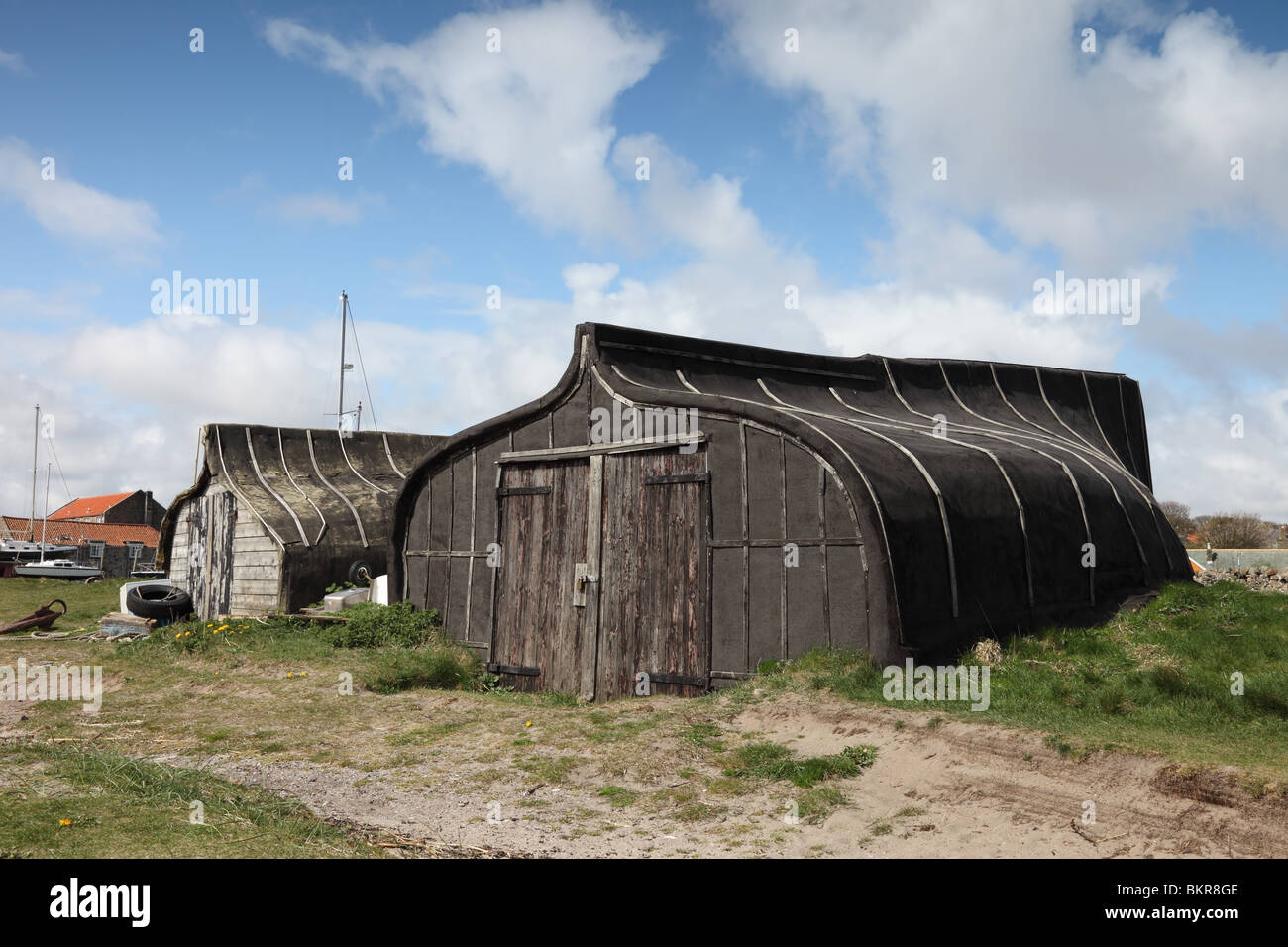Fishermans Huts Made from Upturned Herring Boats Lindisfarne Holy