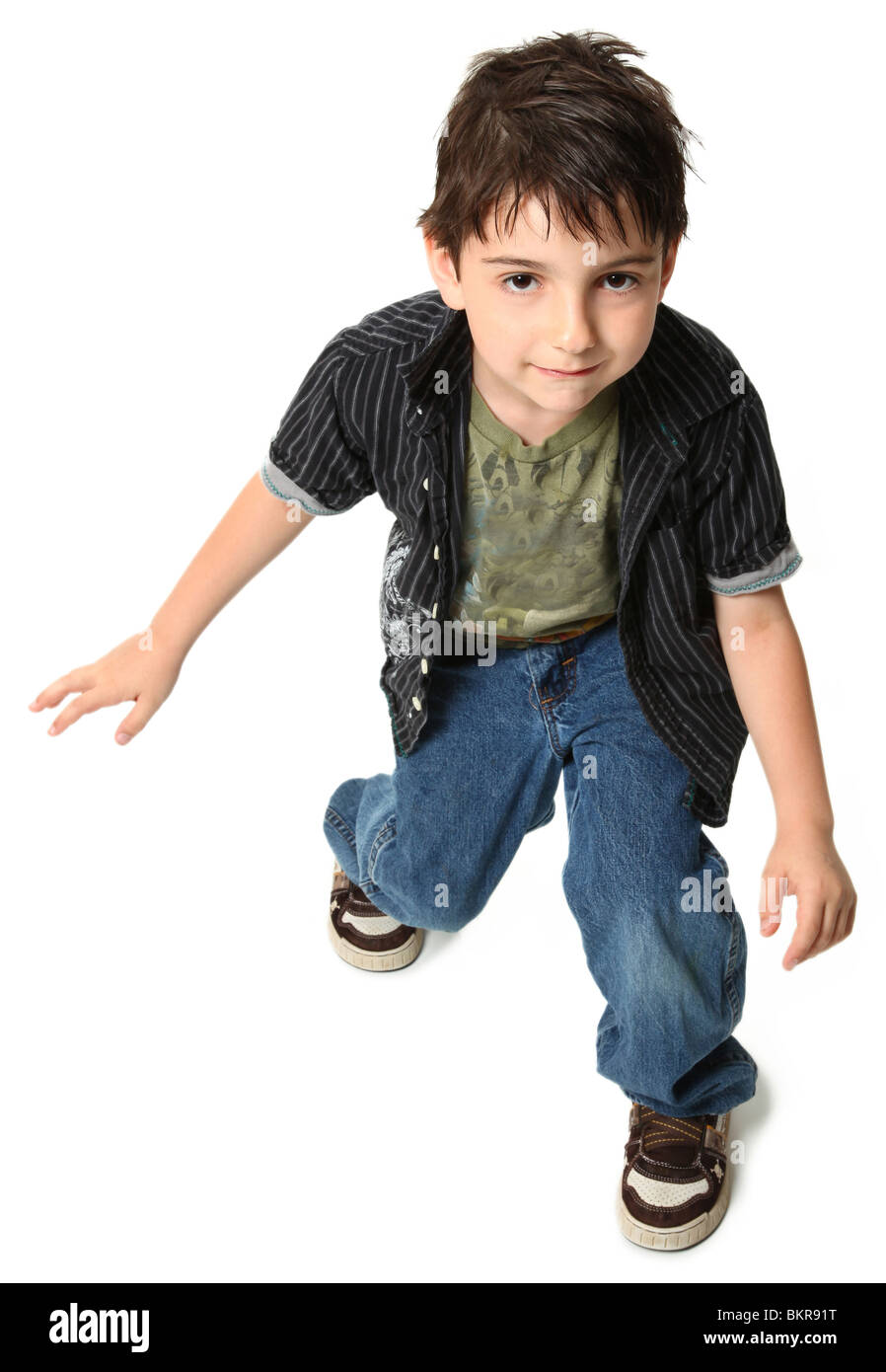 Young six year old boy playing Cut Out Stock Images & Pictures - Alamy