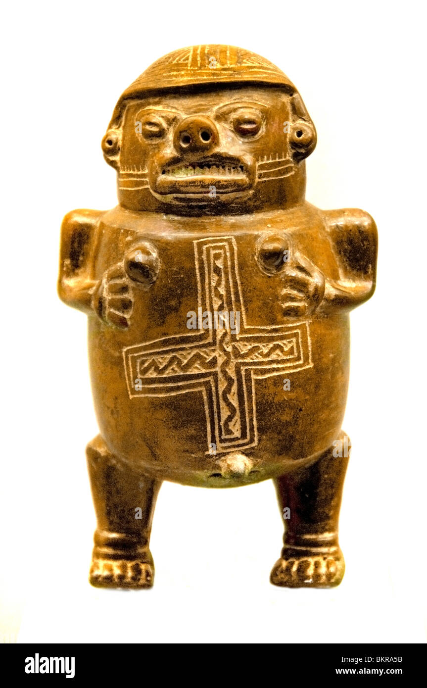 Period VI Nicoya 1000 - 1200 AD Costa Rica hermaphroditic deity Ōmeteōtl (Ōmeteōtl refer to the pair of Aztec deities Ometecuhtli and Omecihuatl) Stock Photo