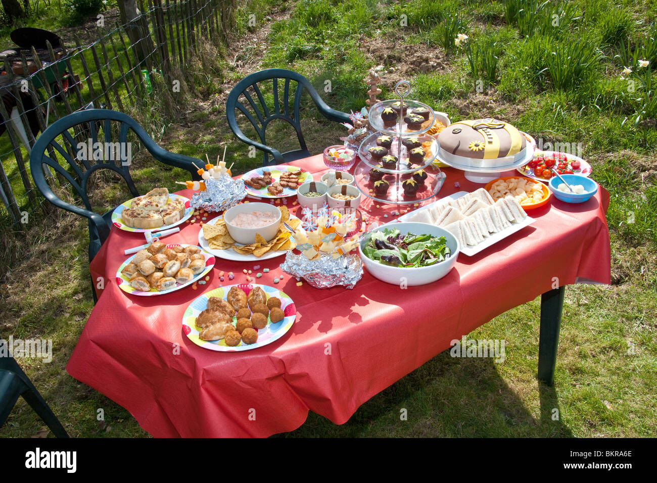 Table filled with party food, Hampshire, England, United Kingdom Stock  Photo - Alamy