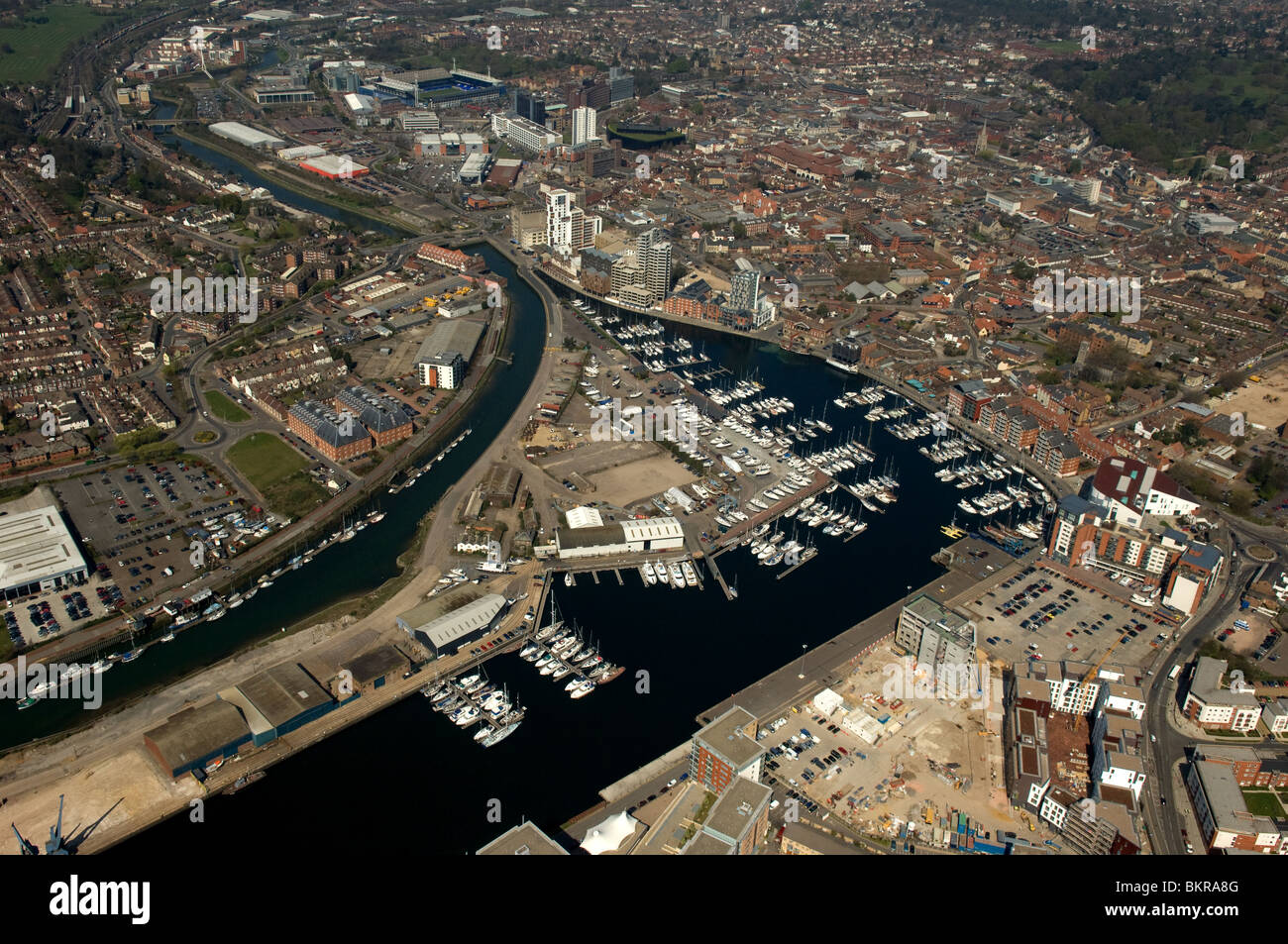 Ipswich Waterfront and Marina from the air Stock Photo Alamy