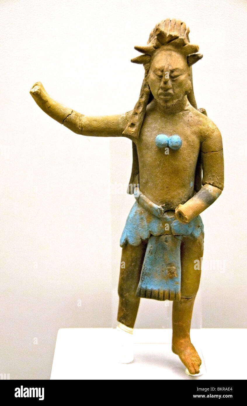 great lord warrior Maya 600 900 AD Jaina Mexico Stock Photo
