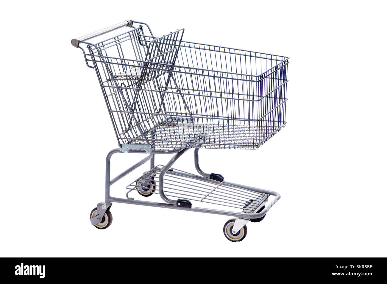 grocery cart on white Stock Photo