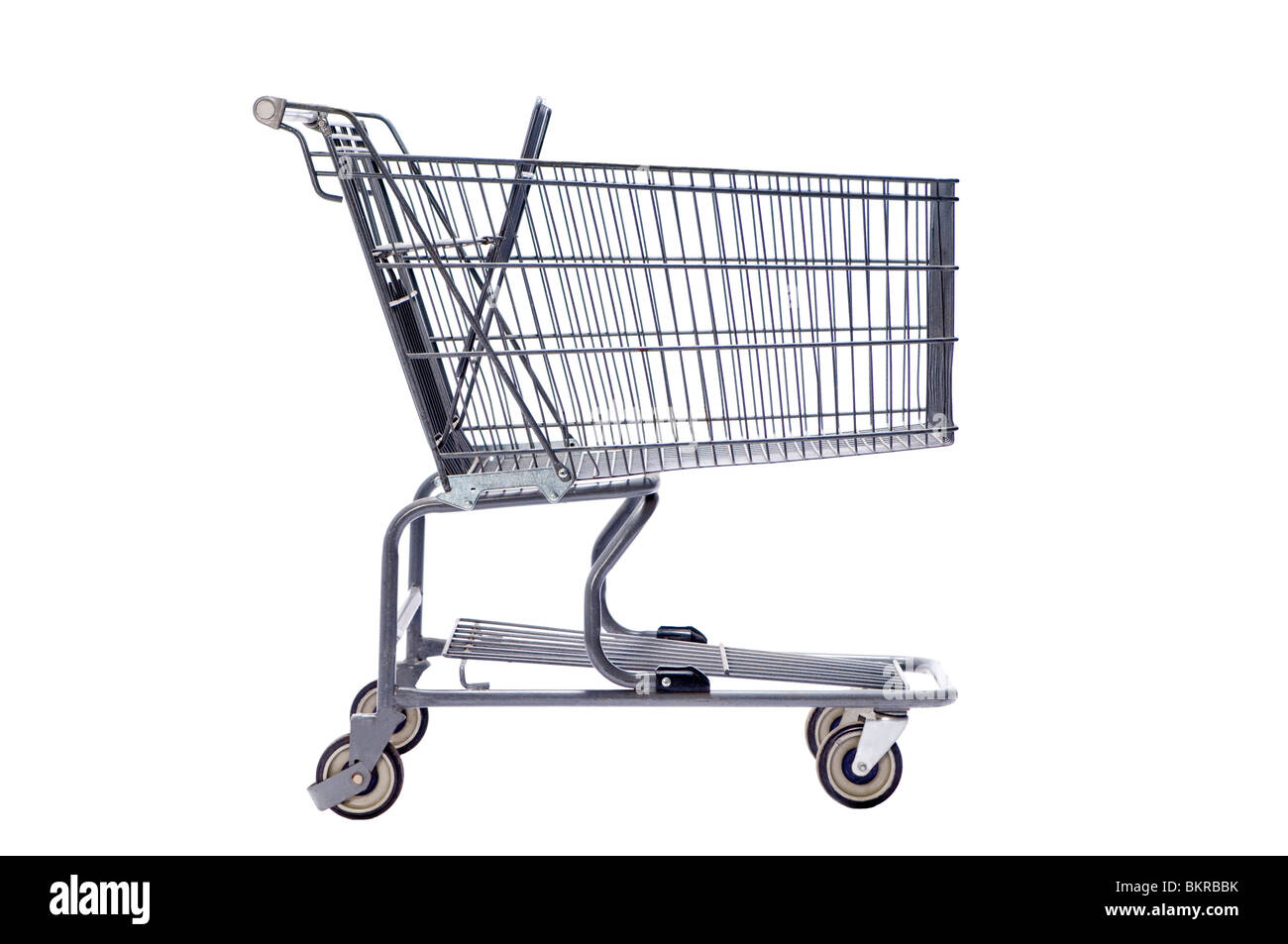 grocery cart on white Stock Photo