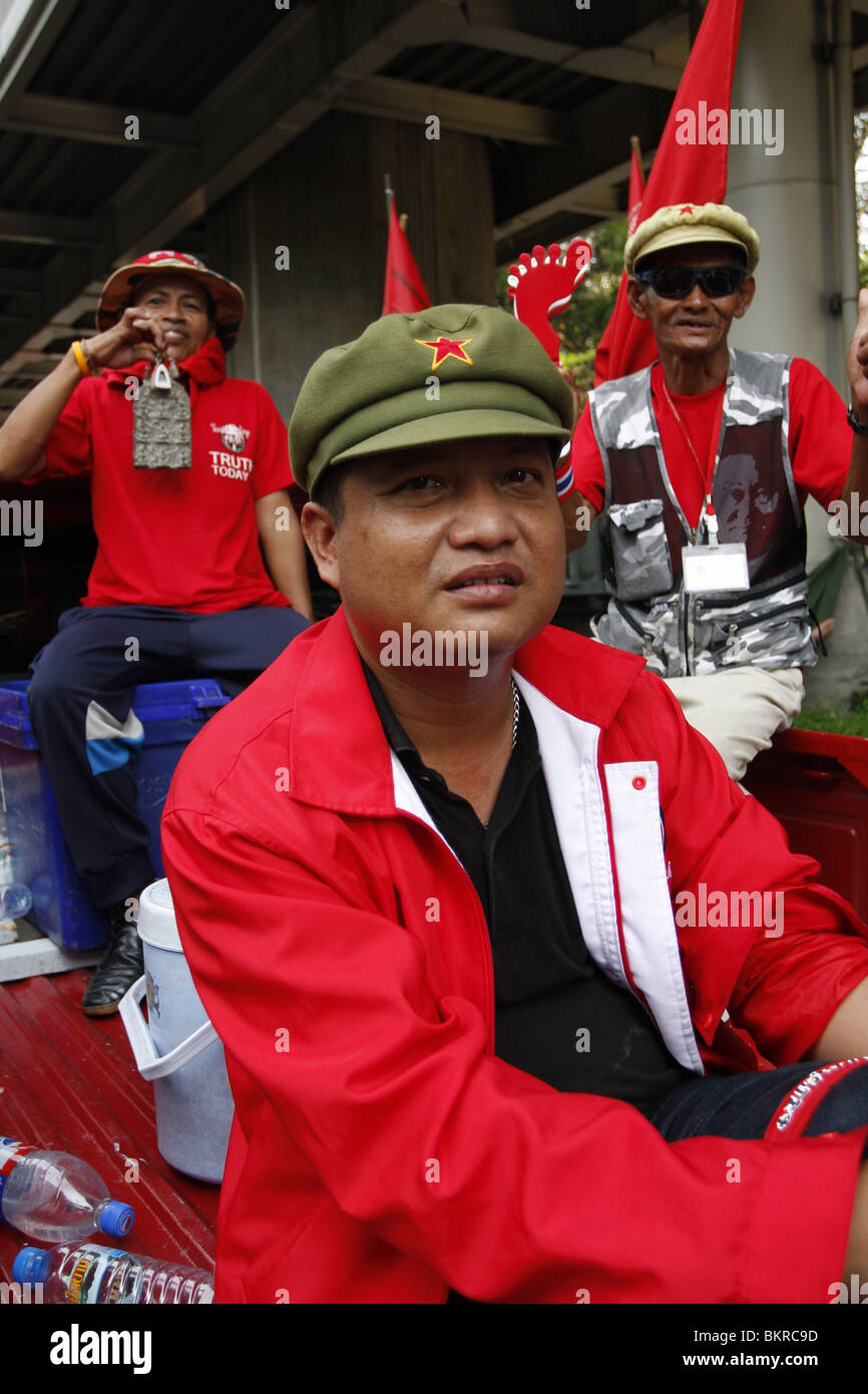 A Red Shirt demonstrator, wearing a 