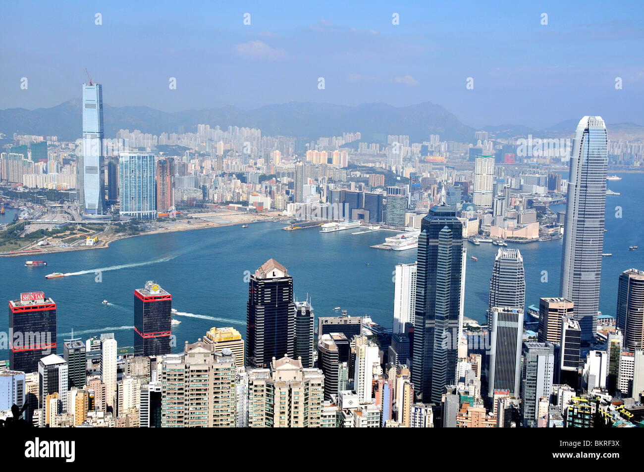 towers and bay, Hong Kong Island, China Stock Photo - Alamy