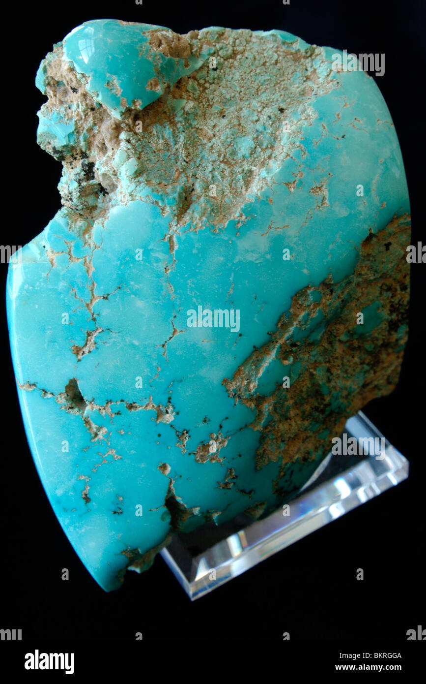 Gem quality turquoise, from Kingman, Arizona, on display at the Arizona