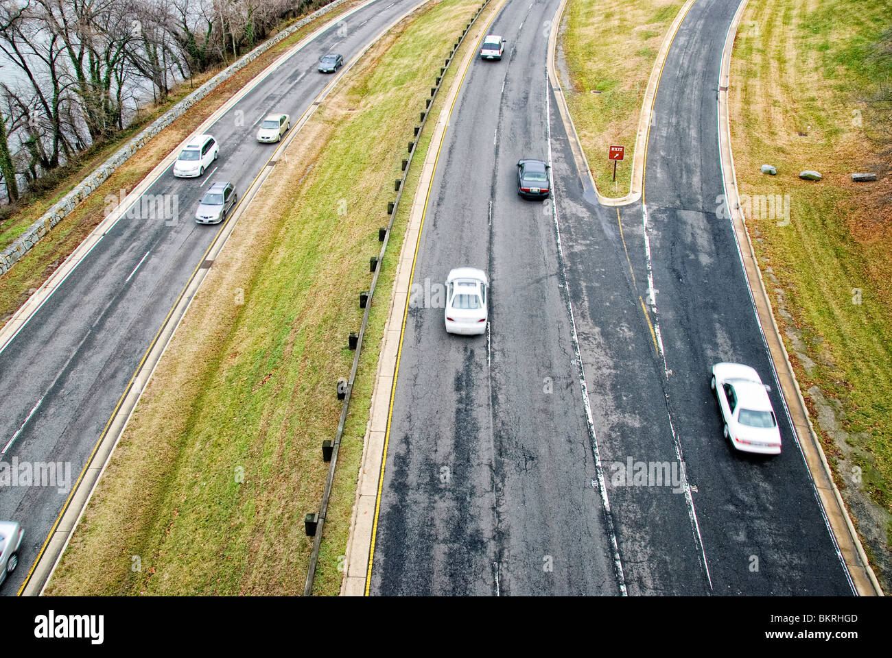 Road with traffic in Arlington, Virginia Stock Photo