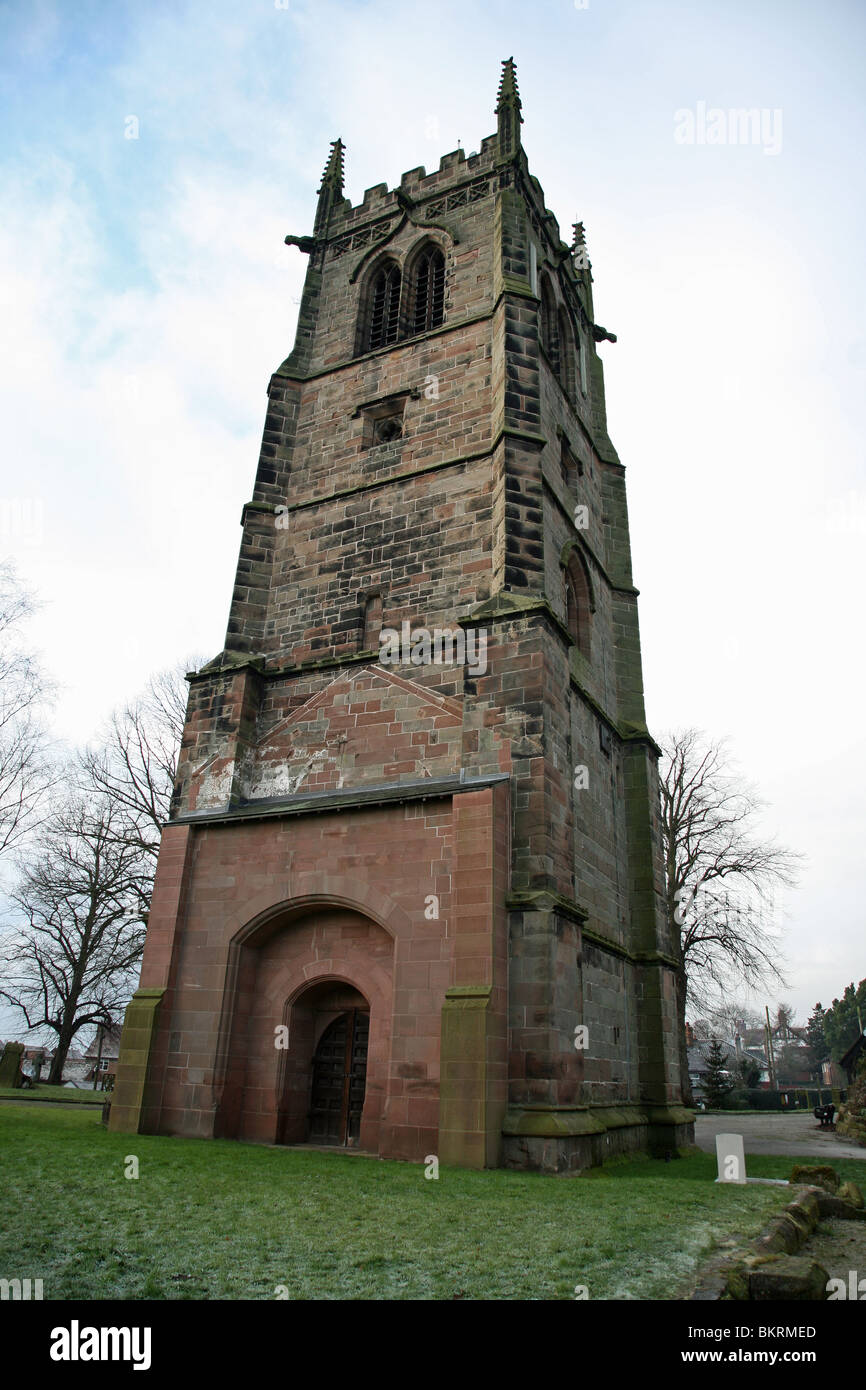 St. Chad's church tower, which is 4 foot out of true, Wybunbury