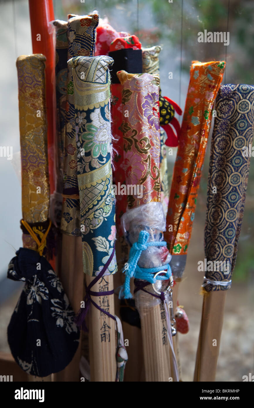 Japanese Pilgrim Walking Sticks Stock Photo