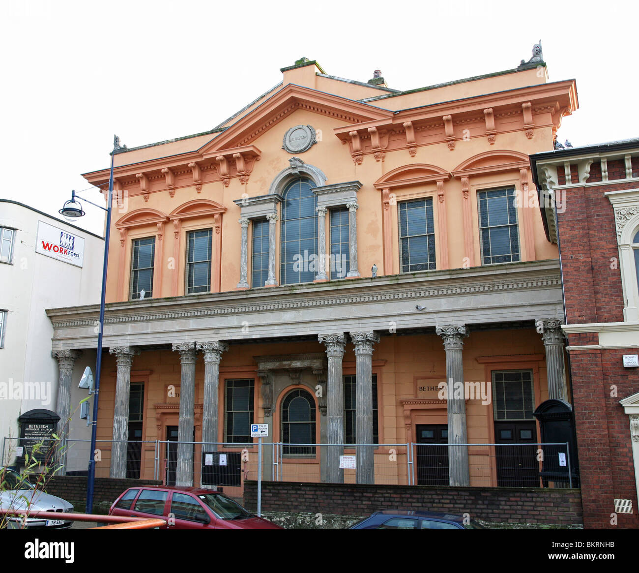 The restored facade of the Bethesda Methodist Chapel, Hanley, Stoke-on-Trent, Staffs, England Stock Photo