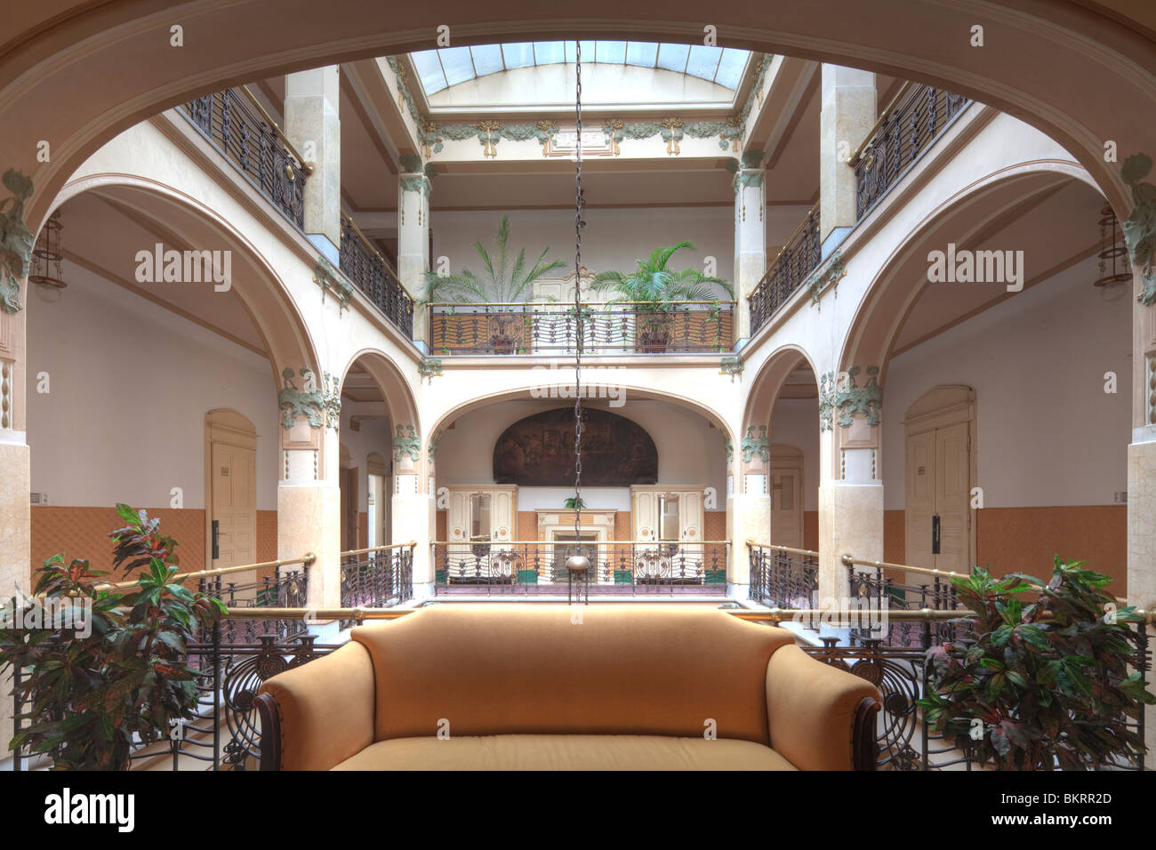 lobby on upper floor, Evropa Hotel, Wenceslas Square, Prague, Czech