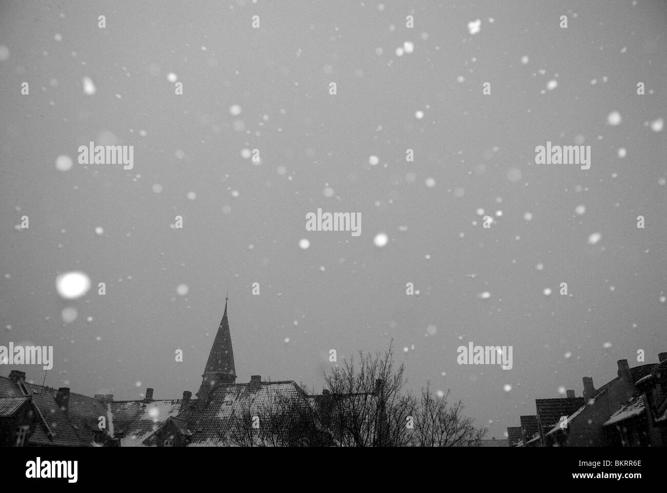 SNOW IS FALLING Stock Photo