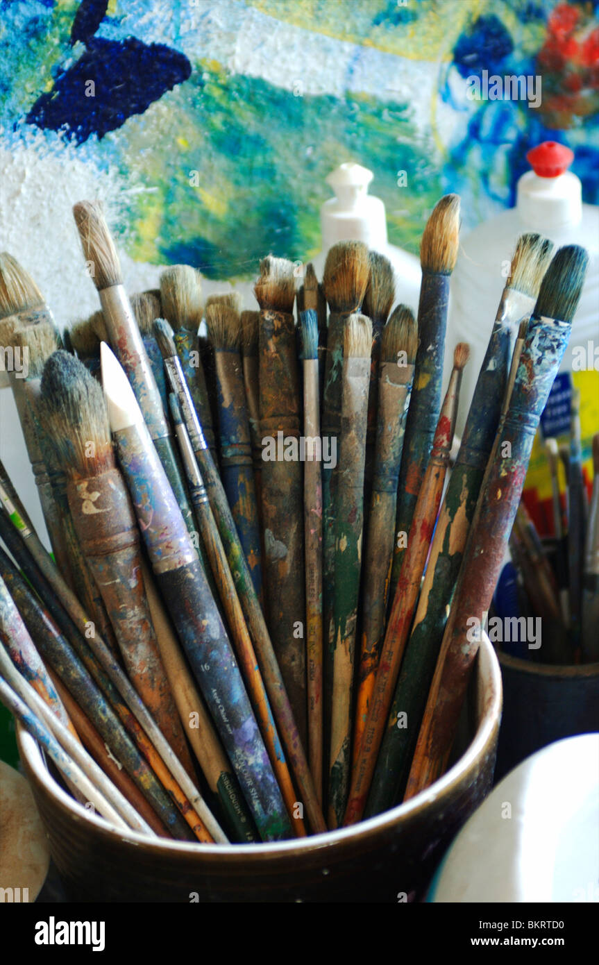 PAINT Brushes Stock Photo