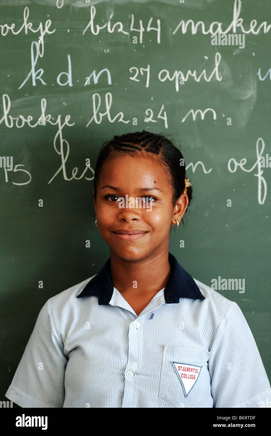 Curacao, student of a primary school Stock Photo