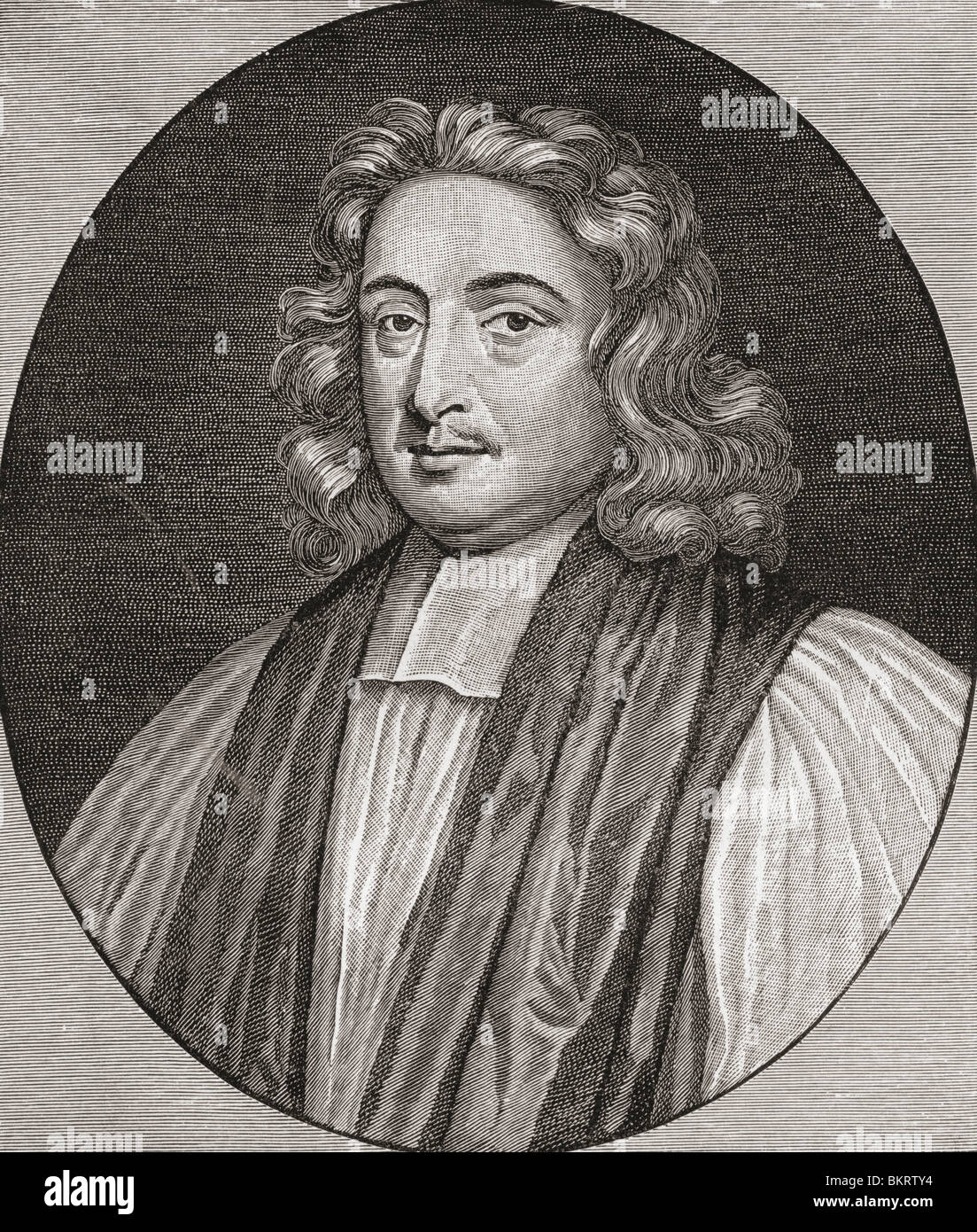 John Wilkins, 1614 to 1672. English clergyman, natural philosopher and author. Stock Photo