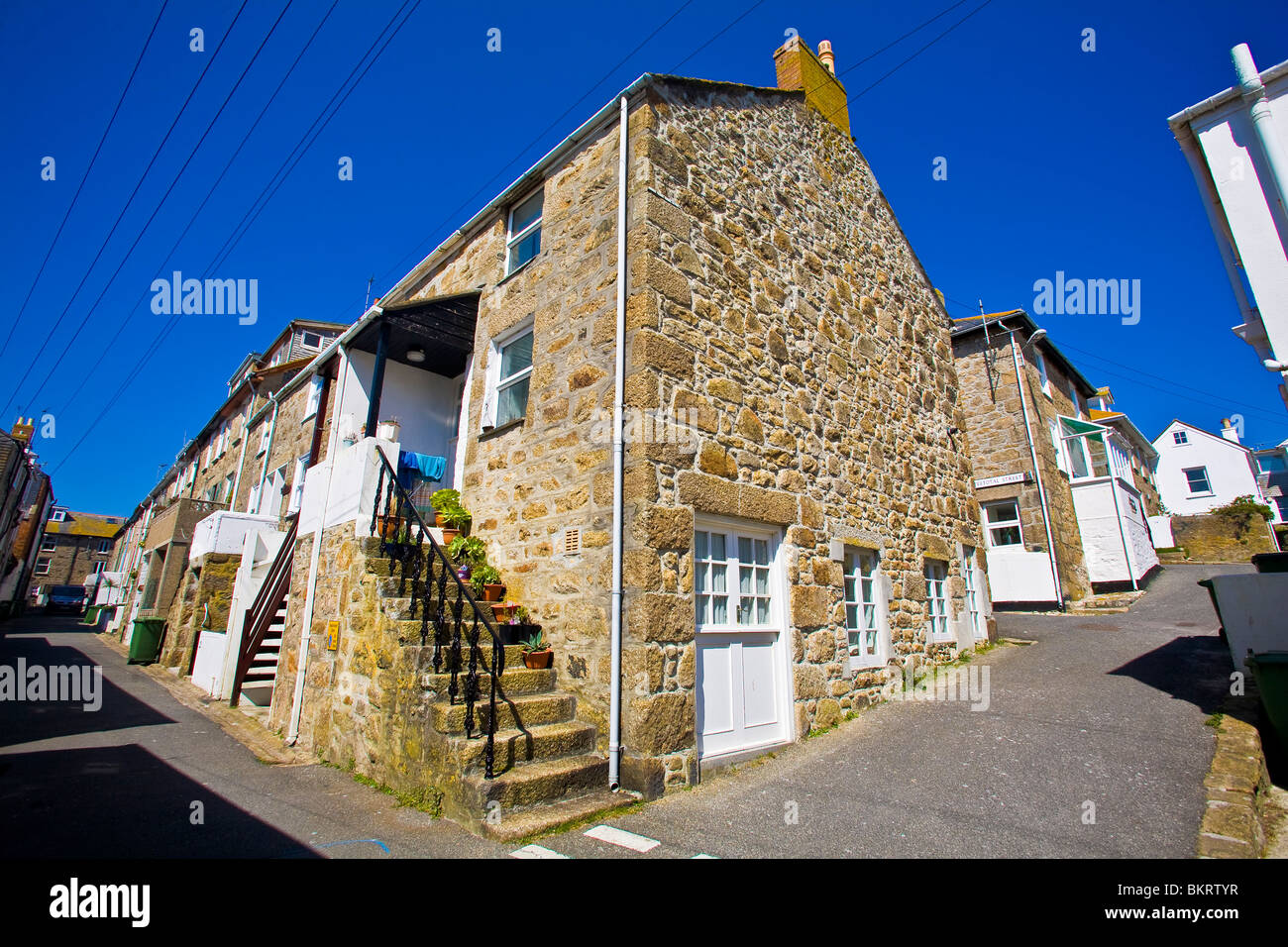 Fishermans Cottages and Holiday homes in St Ives Cornwall Stock Photo