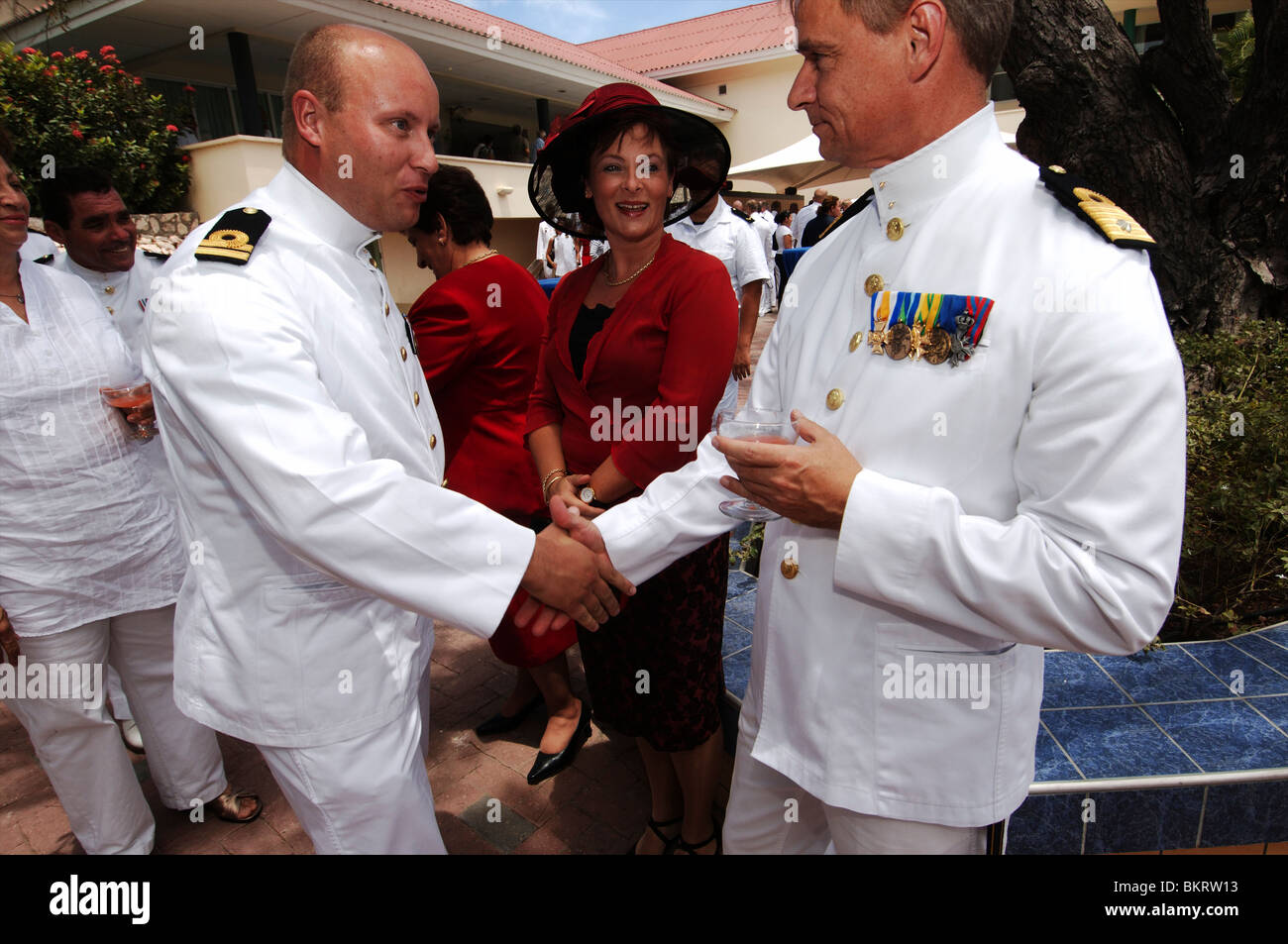 Curacao, Willemstad, Parera Marine basis, parade in the honour of