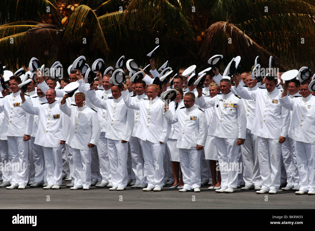 Curacao, Willemstad, Parera Marine basis, parade in the honour of