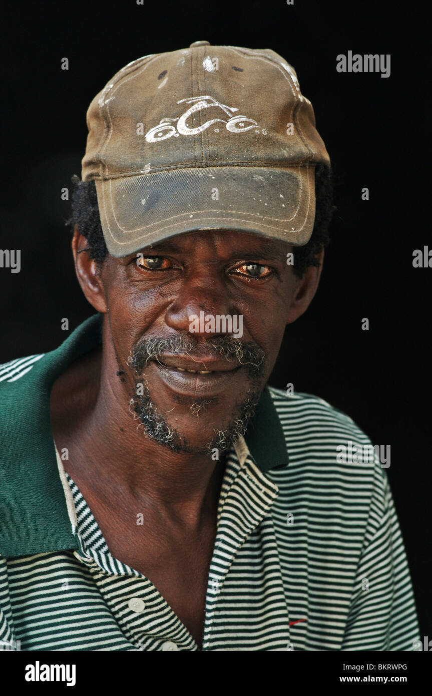 Curacao, portrait of a homeless choller, the local word for drug