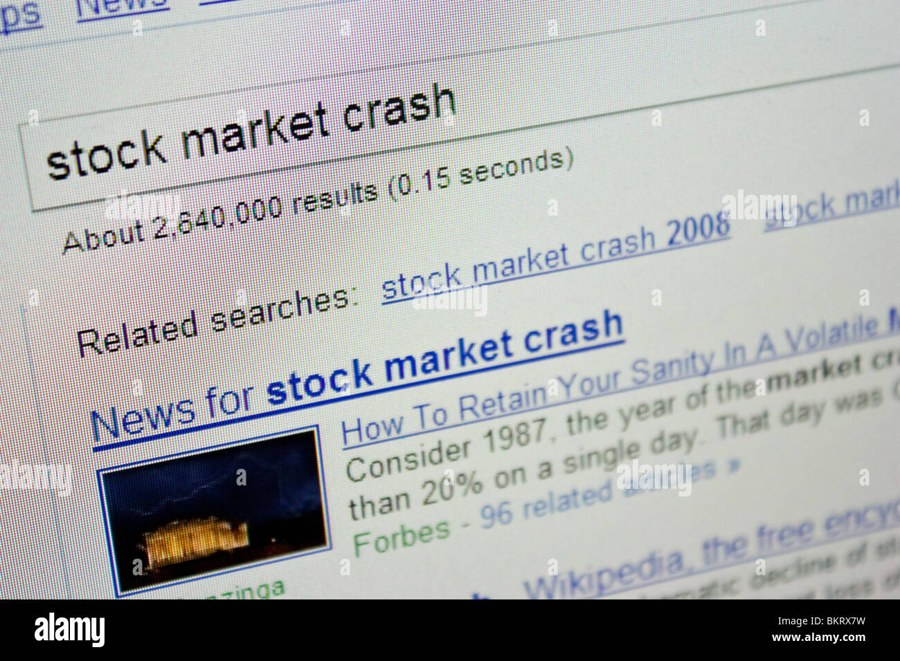 stock market crash news updates screen Stock Photo