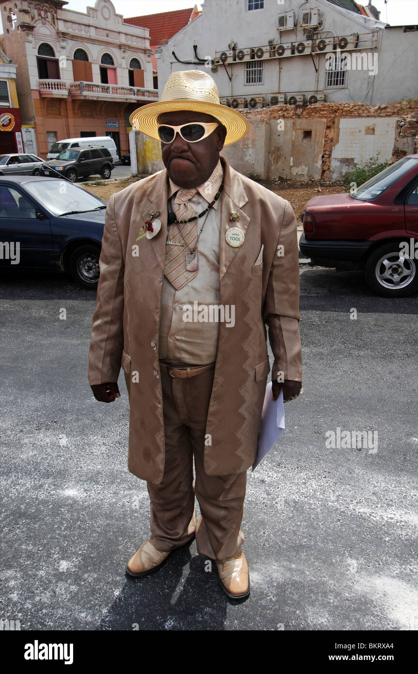 Curacao, Otrobanda, man making a fashion statement Stock Photo