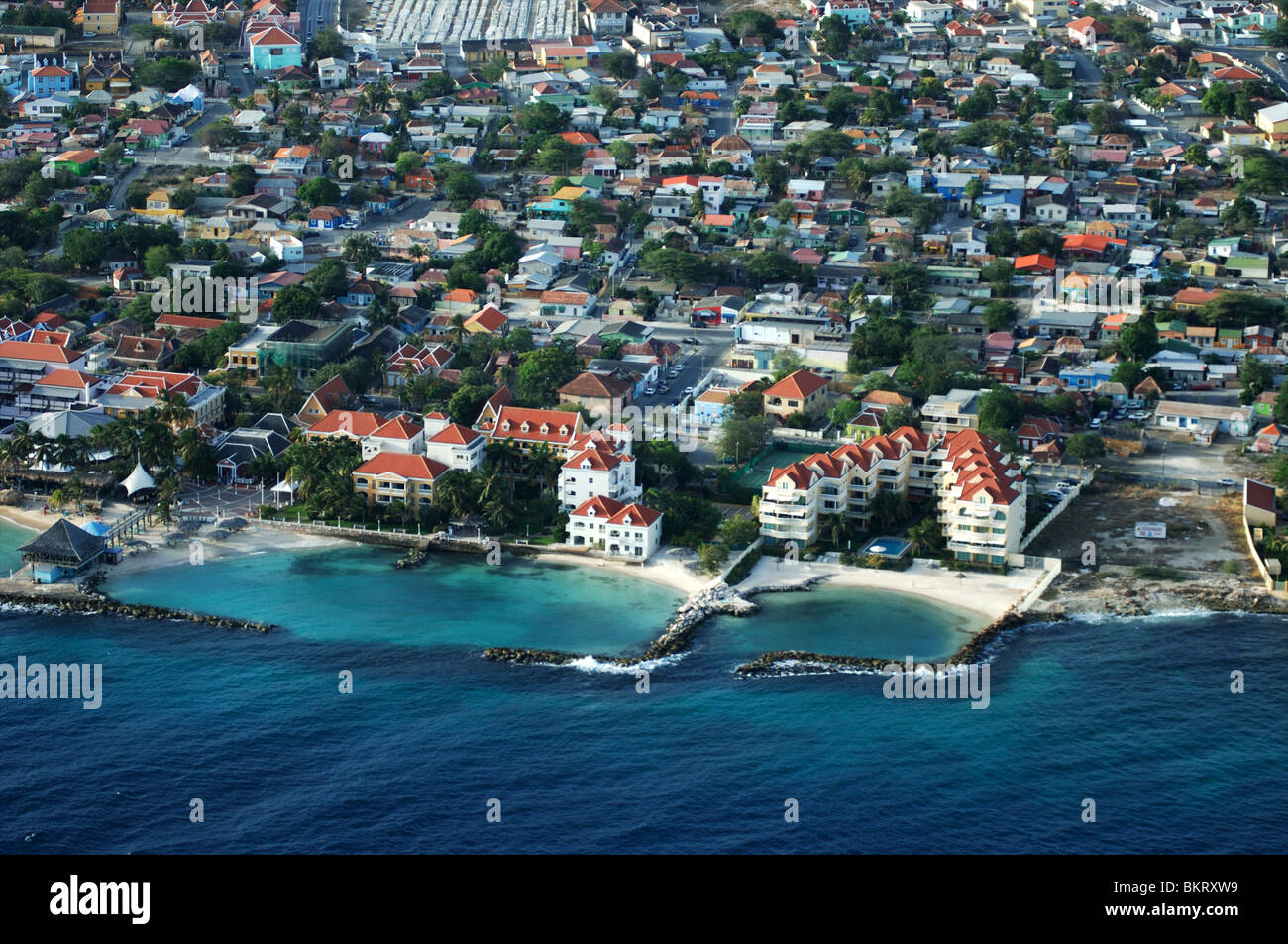 Curacao, Mambo beach resorts Stock Photo