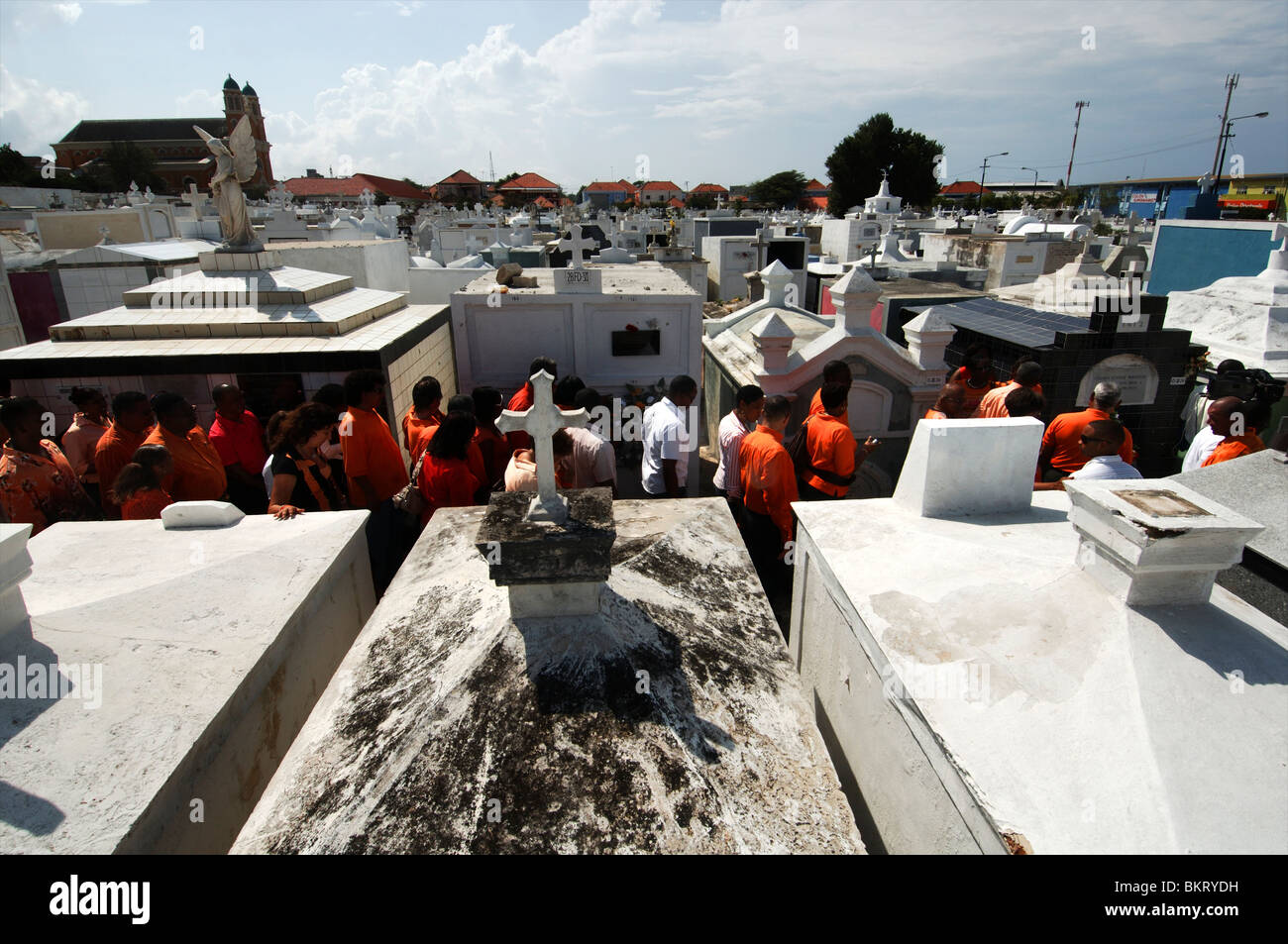 Curacao, Willemstad, Otrobanda, Anthony and Mirna Godett during memorial service Stock Photo