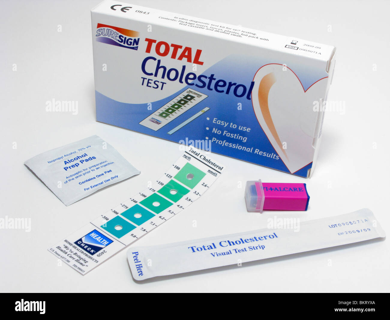 cholesterol self testing kit for in - vitro diagnostic use at home between gp visits Stock Photo