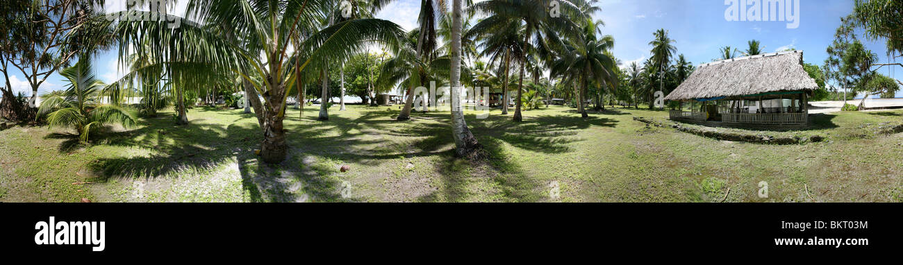 Tuvalu island in the pacific ocean threatens to disappear in the next 50 years due to sea level rise. Stock Photo