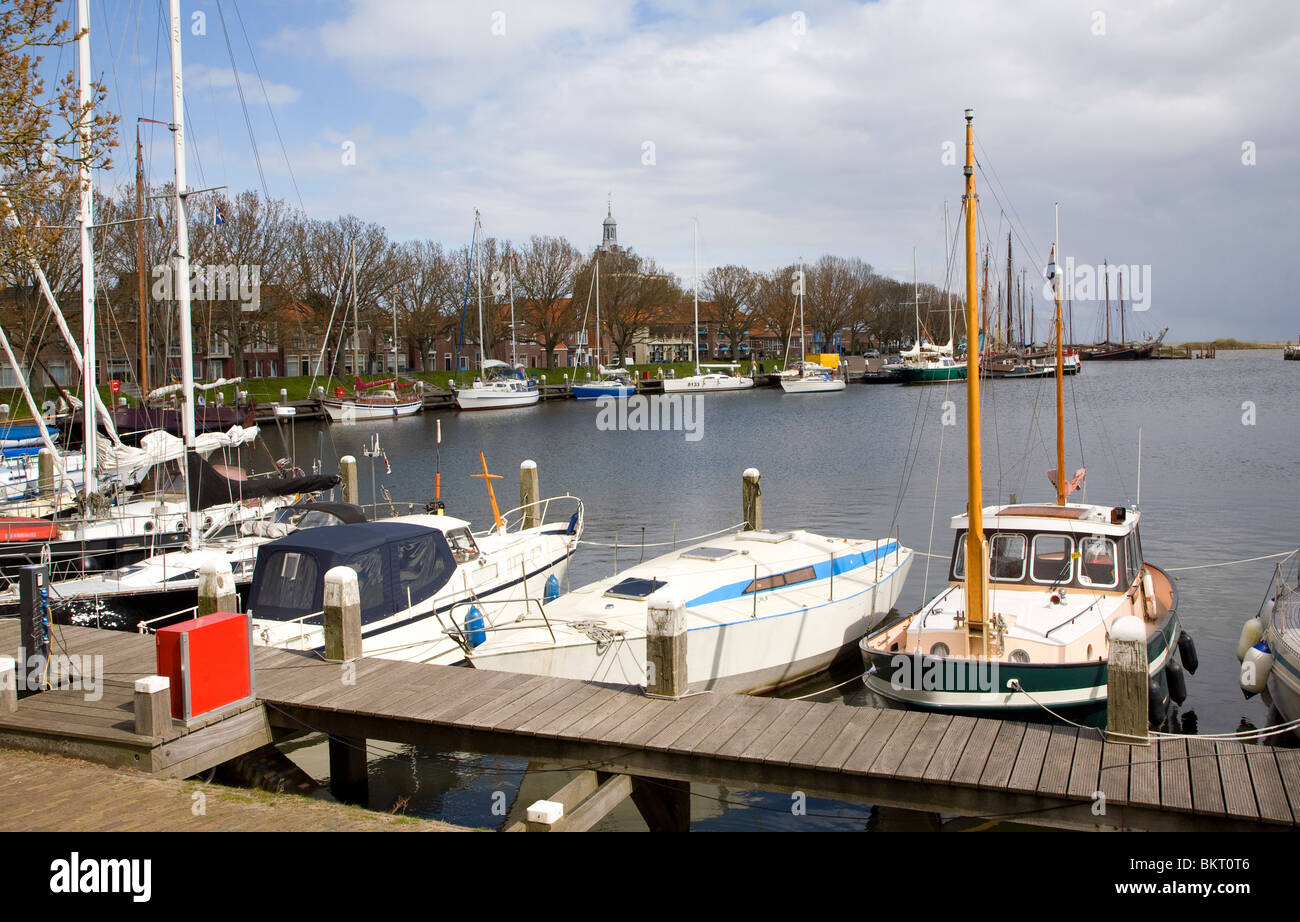 Boats in the outer harbour, Enkhuizen, Netherlands Stock Photo