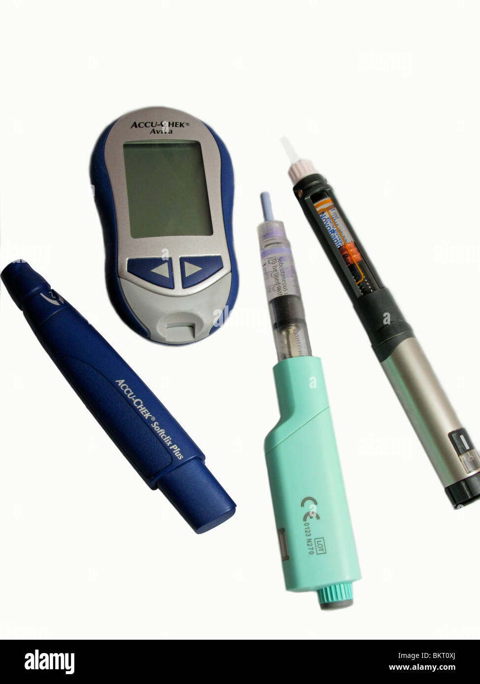 Blood sugars glucose monitor injection hires stock photography and