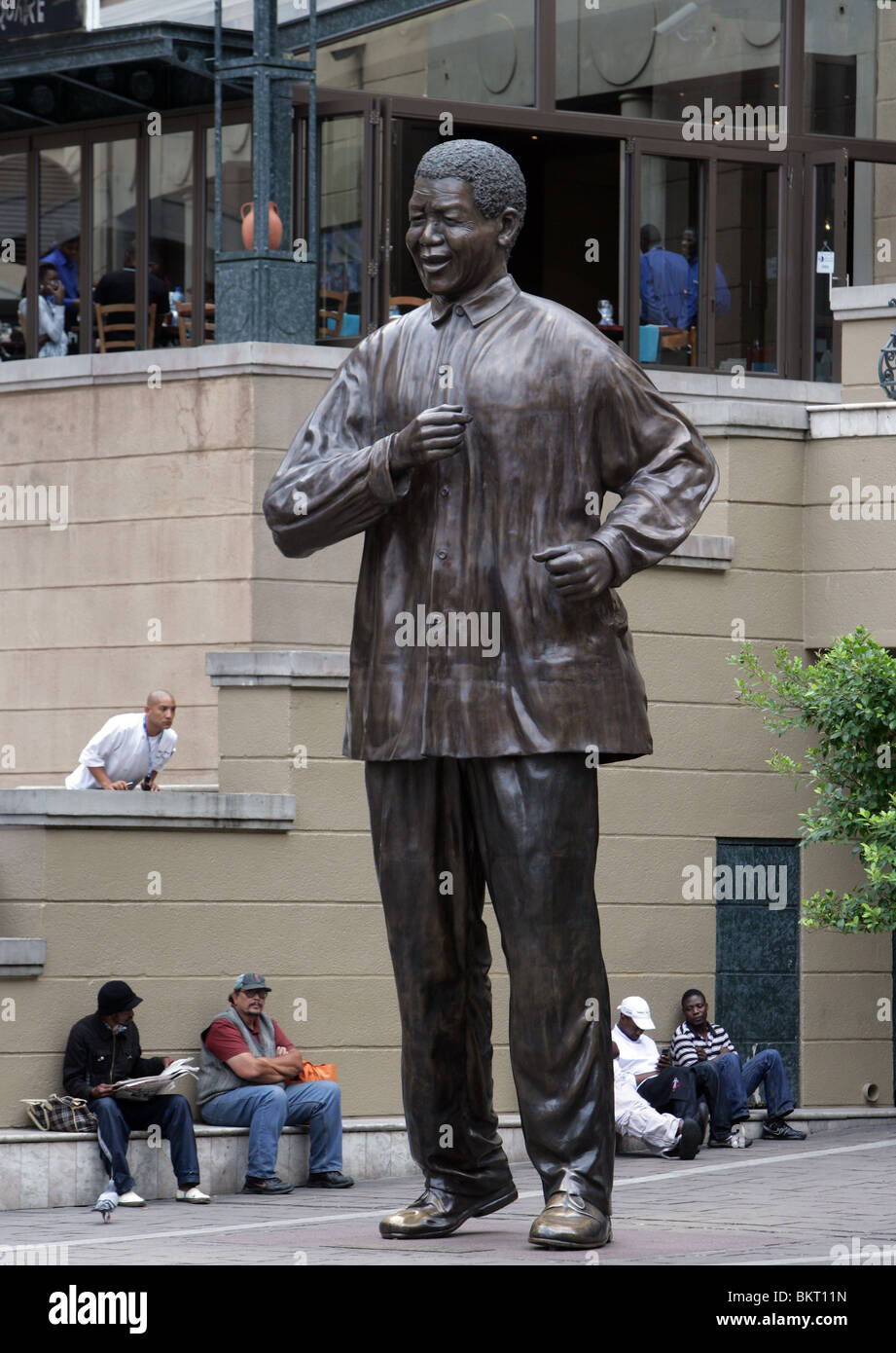 Statue of Nelson Mandela at Nelson Mandela Square, Sandton City, Johannesburg, South Africa Stock Photo
