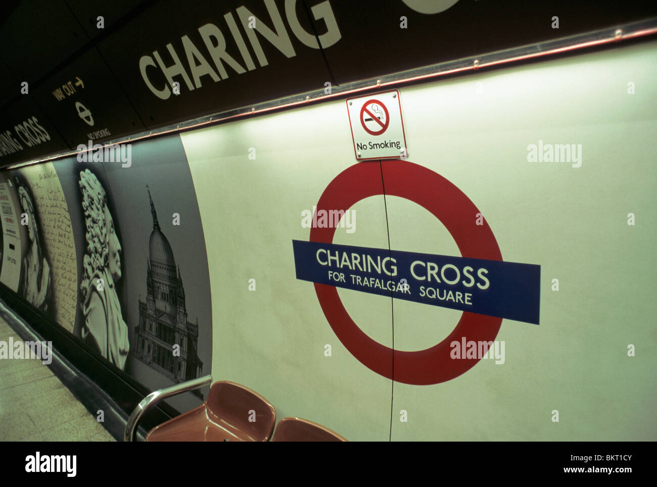 inside Charing Cross Tube Station, London Underground, England Stock