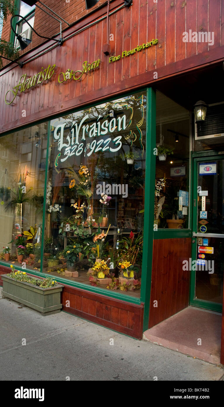 Flower shop Ontario street Montreal Canada Stock Photo Alamy