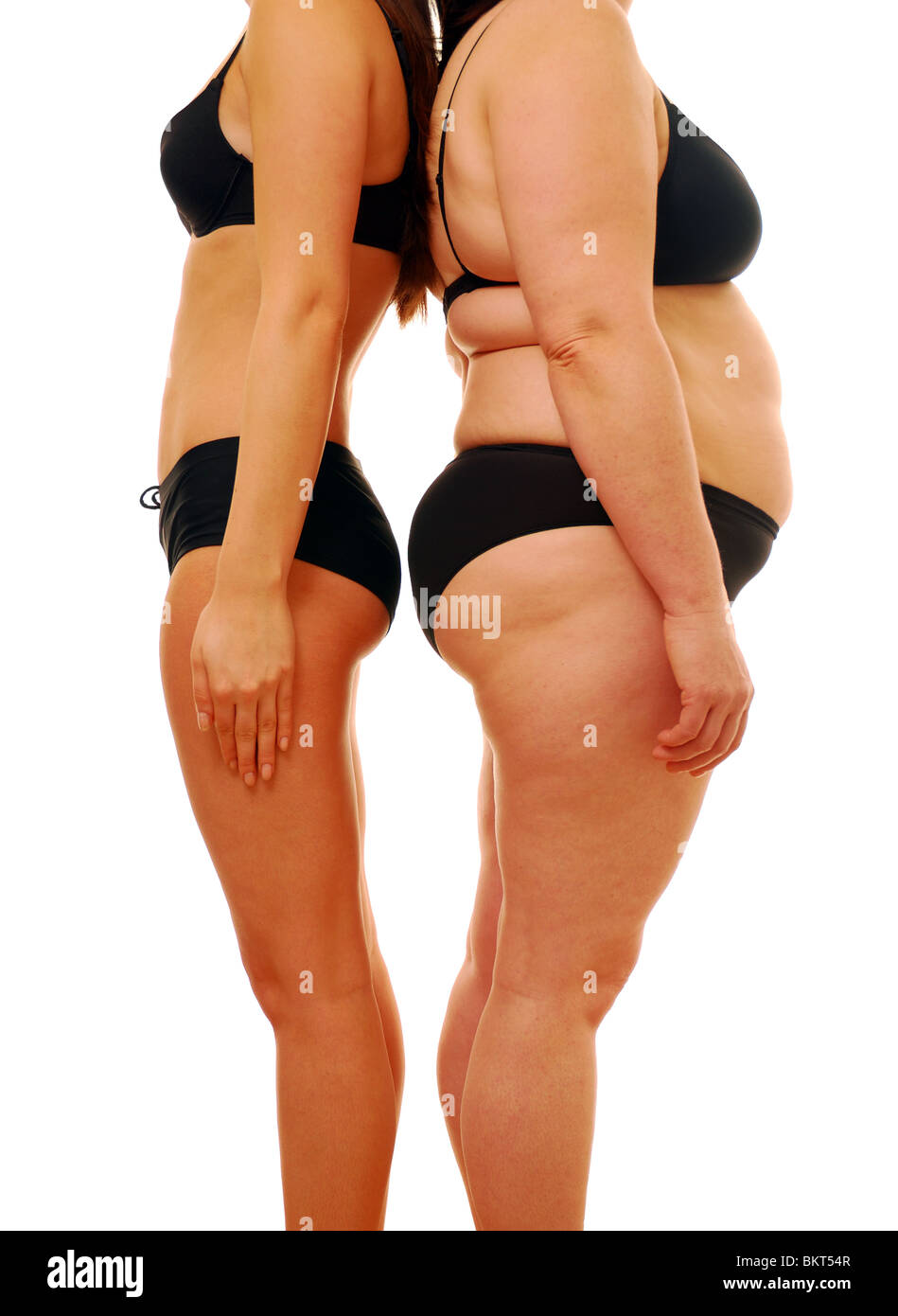Fat and thin woman Stock Photo