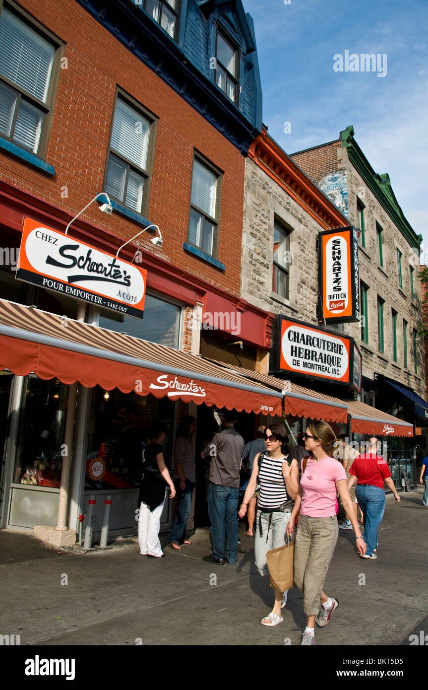 Schwartz Famous deli on Boulevard saint Laurent Montreal Stock Photo
