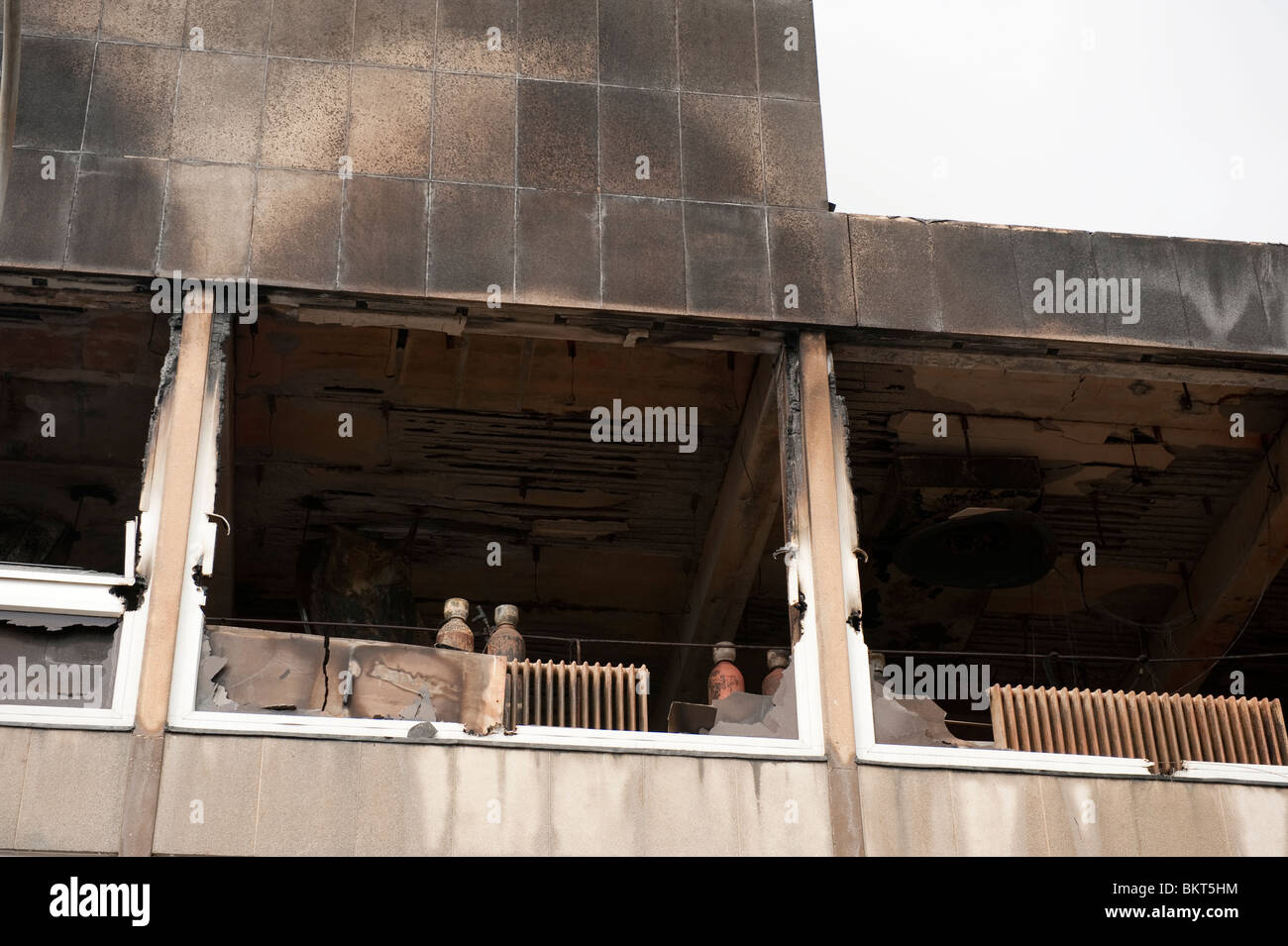 Chemistry lab burnt out after accidental fire Stock Photo Alamy