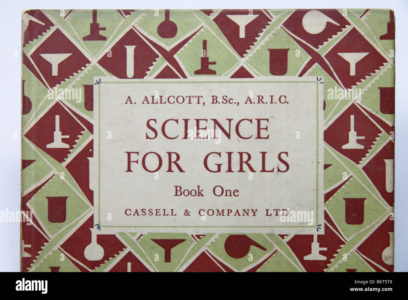 Close up detail of an old British (politically incorrect perhaps) school textbook, 'Science for Girls'. Stock Photo