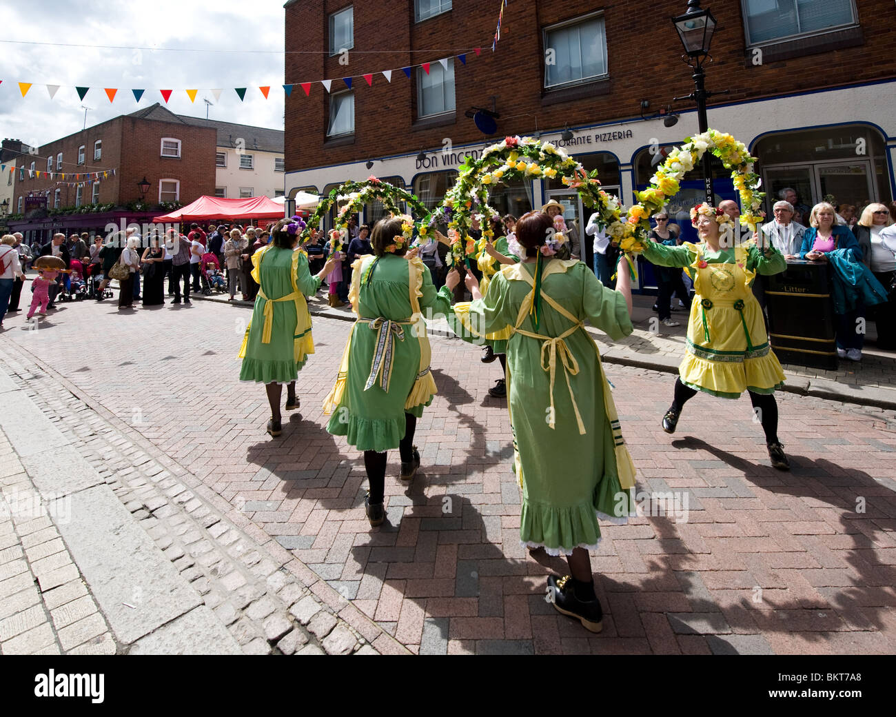 Bishop Gundulf's Ladies Morris dancing at the Sweeps Festival Stock Photo