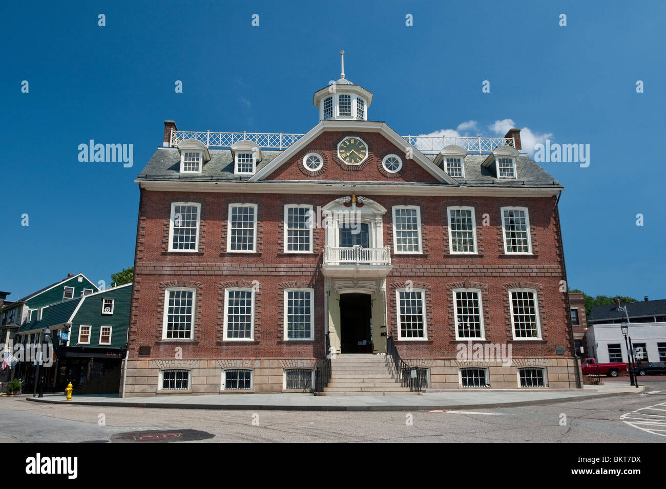 The Newport Colony House in Washington Square, Newport RI, USA Stock Photo