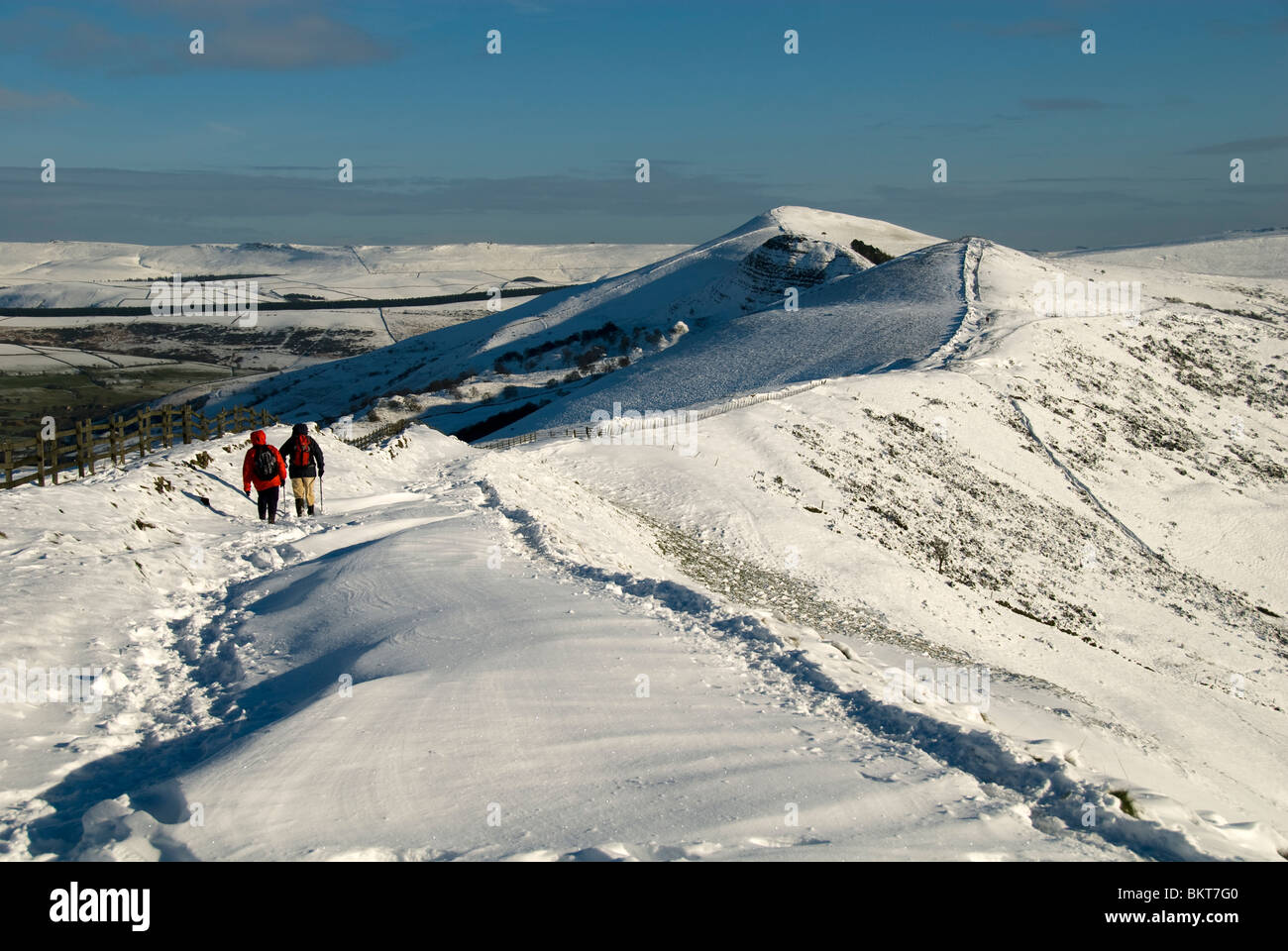 Winter on the Mam Tor - Lose Hill ridge, Edale, Peak District, Derbyshire, England, UK Stock Photo
