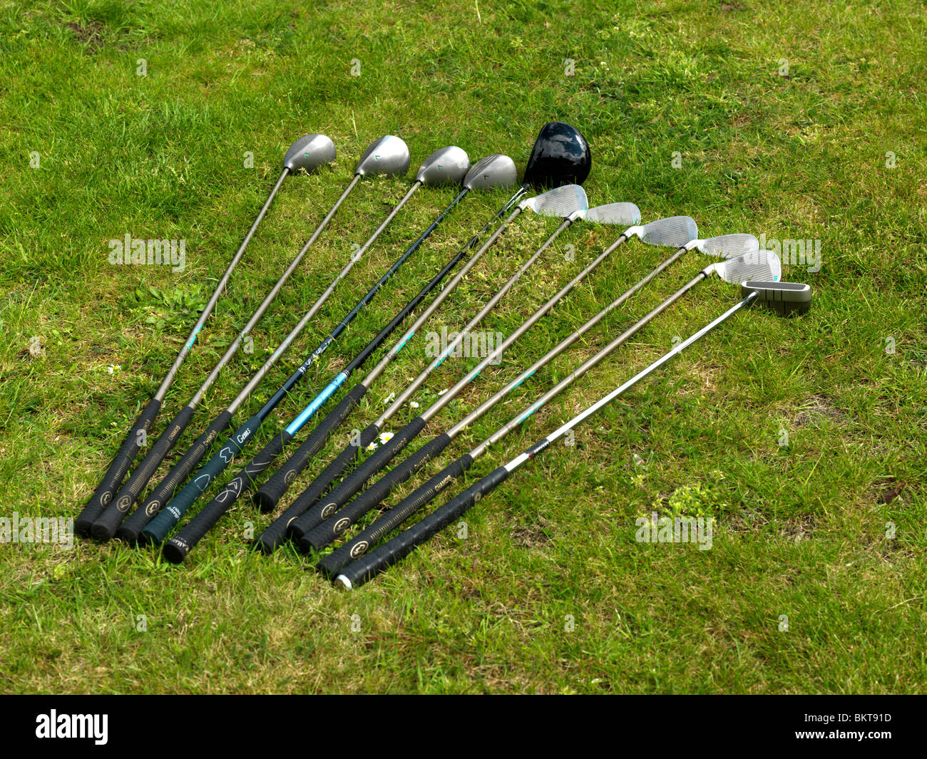 A full set of Golf Clubs Stock Photo