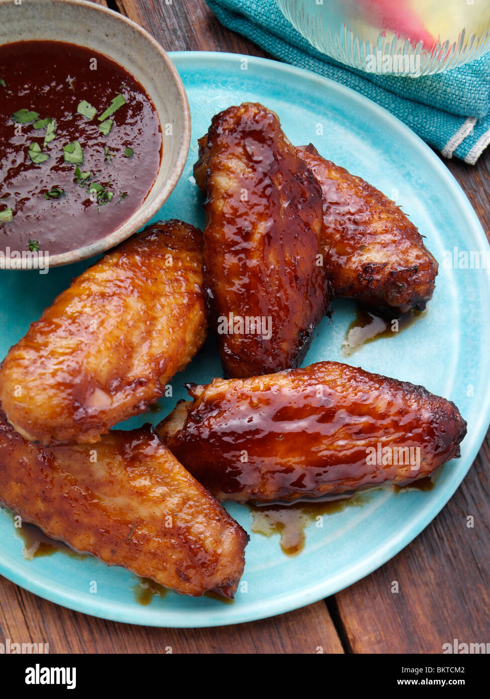 BBQ Chicken wings with BBQ sauce Stock Photo Alamy