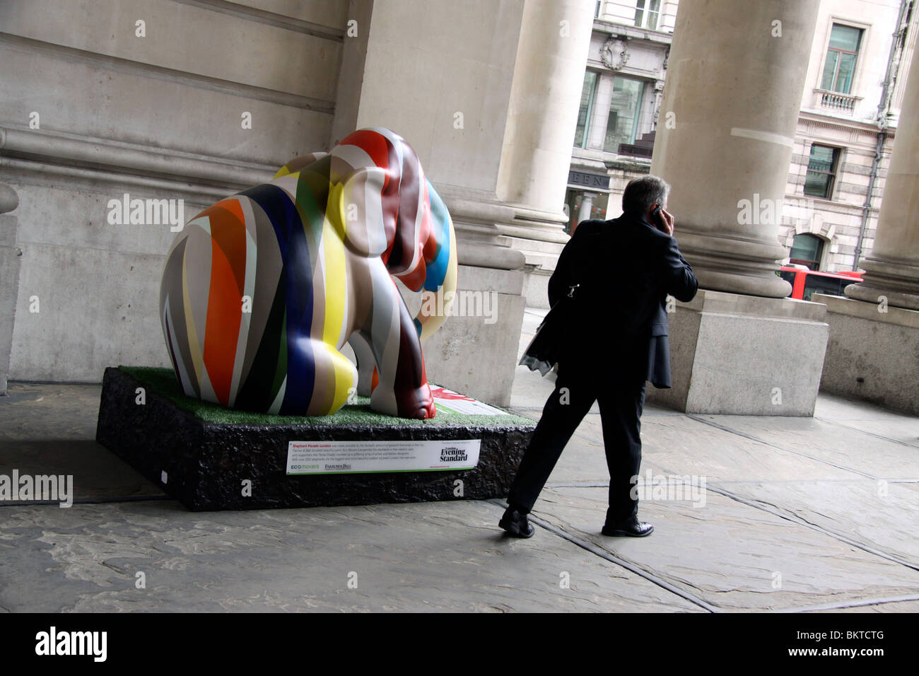 The Paul Smith Elephant' (173) by Sir Paul Smith at The Royal Exchange.  Part of the 2010 Elephant Parade in London Stock Photo - Alamy