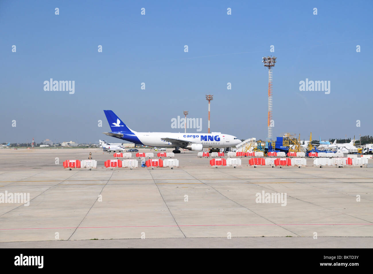 Israel, Ben-Gurion international Airport MNG Airlines Cargo Jet on the ground Stock Photo