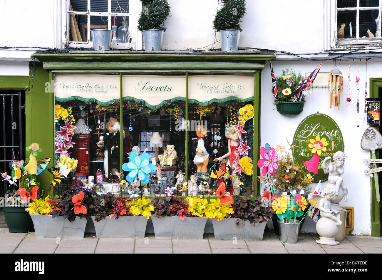 Front of Florist Shop in Arundel Stock Photo