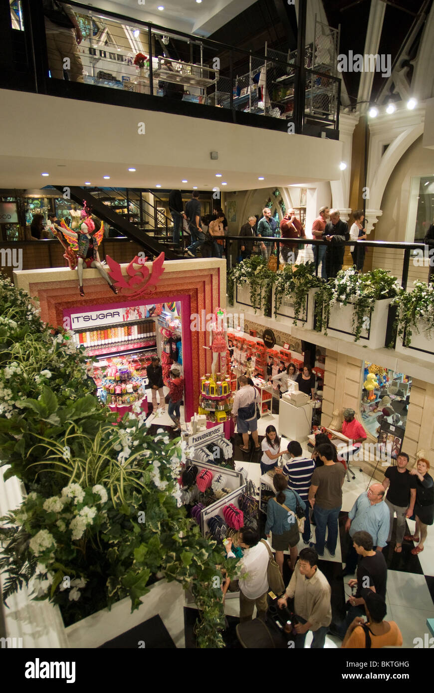 Shoppers flock to the newly opened Limelight Marketplace in the New York neighborhood of Chelsea Stock Photo