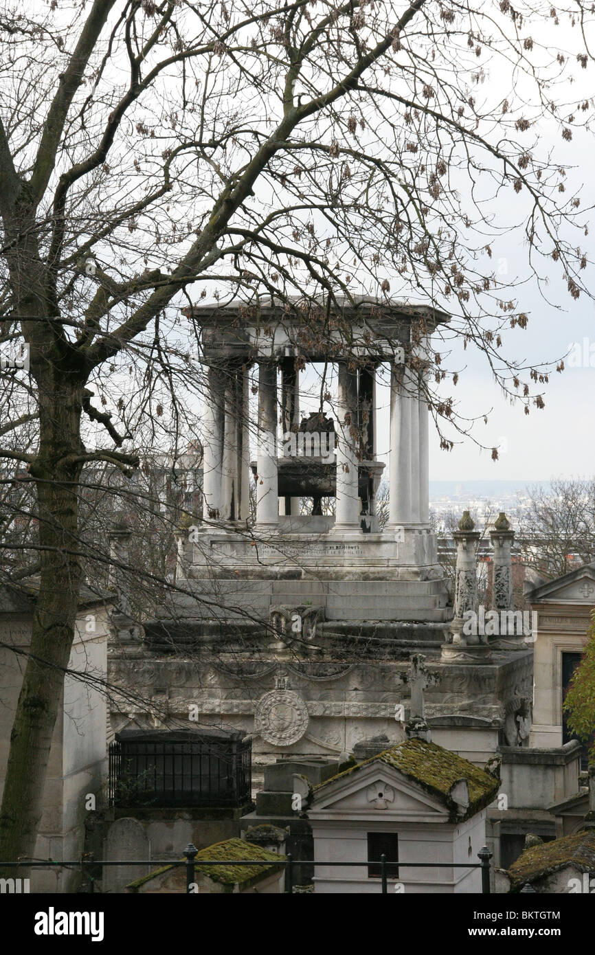 Elisabeth de Demidoff tomb in Cemetery Pere Lachaise, Paris, France. Stock Photo