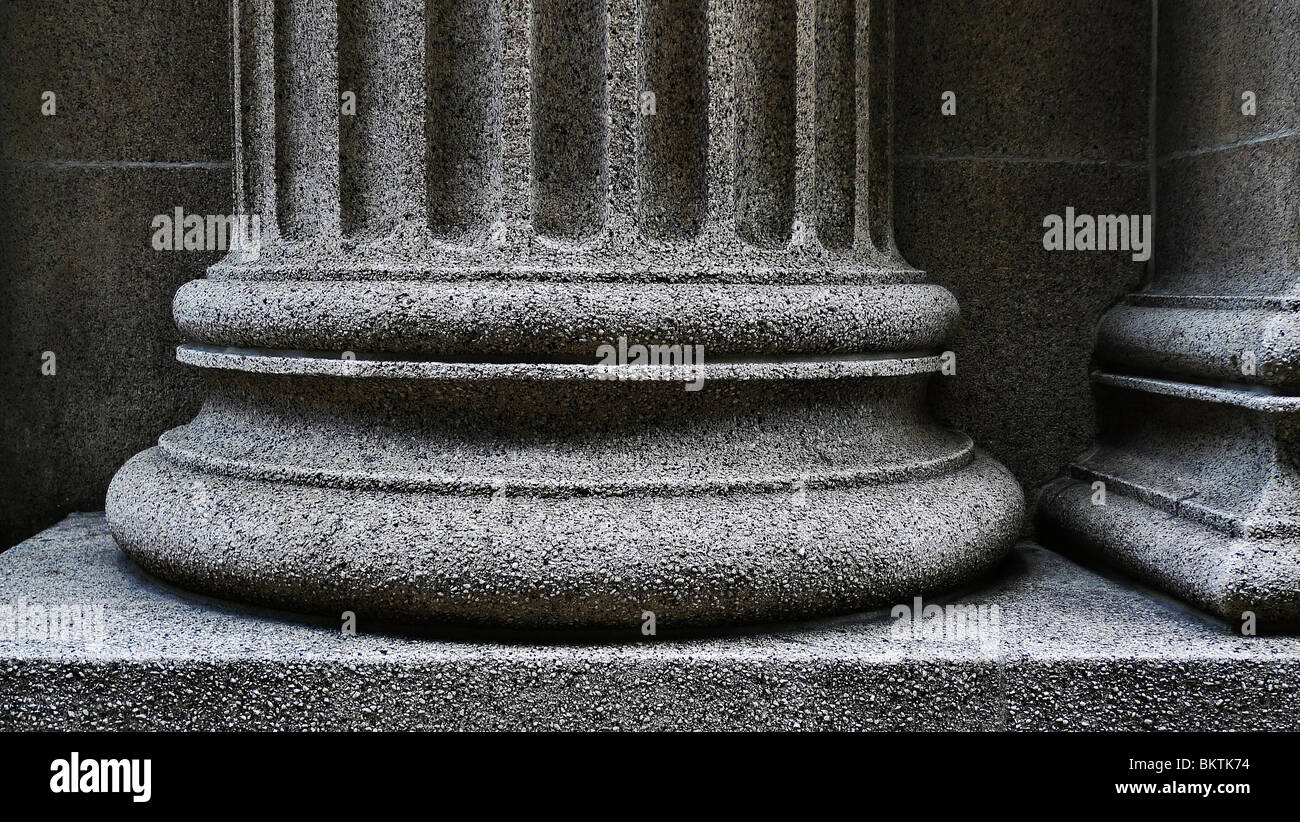 Close-up of a strong supportive architectural pillar base. Stock Photo